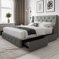 Queen Size Bed Frame with 4 Storage Drawers H320