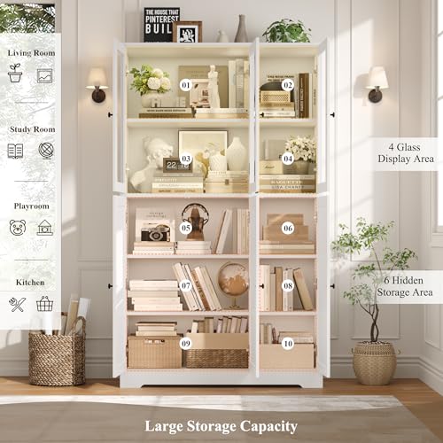 Grey 69" Tall Bookshelf with Storage Cabinet L159007