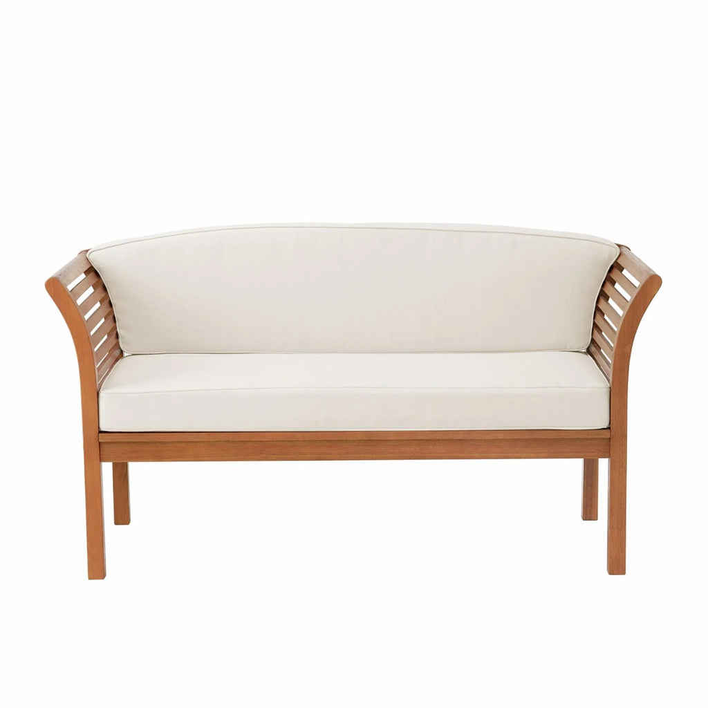 Eucalyptus Wood Outdoor Bench with Cushions N8220