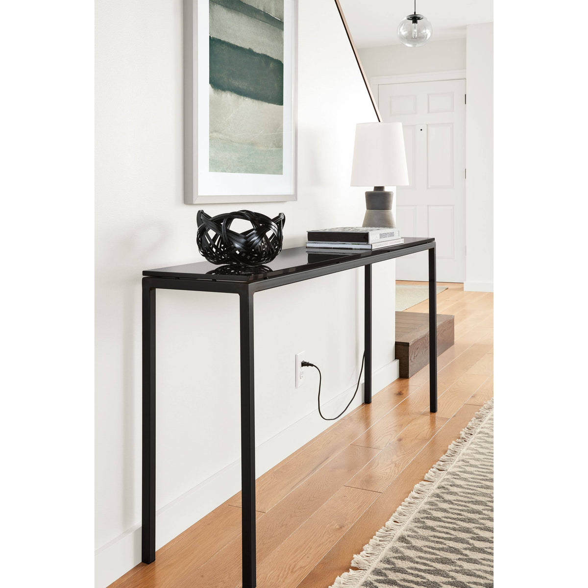 White Venatino Marble Top Parsons Console Table S9944