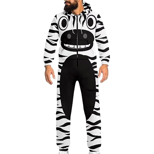 Adult Onesie Hooded One-Piece Pajama Zipper Jumpsuits U797779