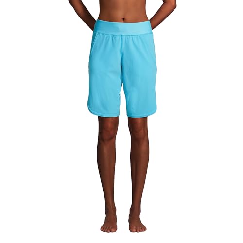 Women's 11" Quick Dry Elastic Waist Board Shorts Swim Cover-up Shorts with Panty V38456