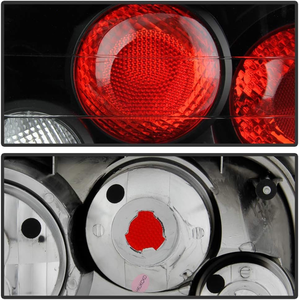 Black Housing Rear Tail Lights Pair Set P136