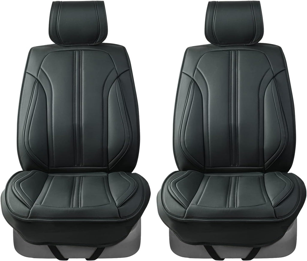Black Leather Car Seat Covers G8556