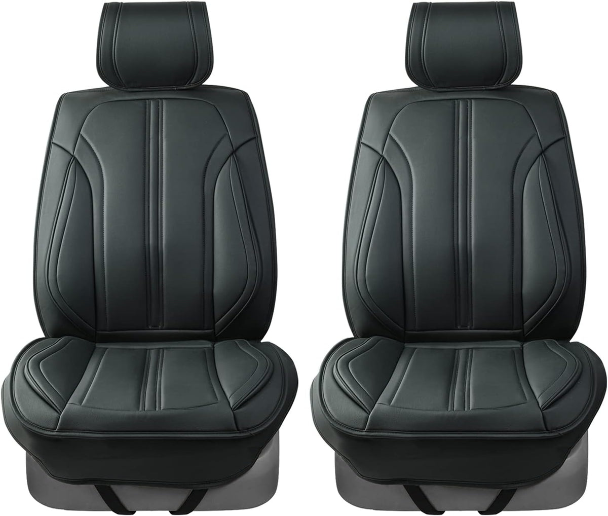 Black Leather Car Seat Covers G8556