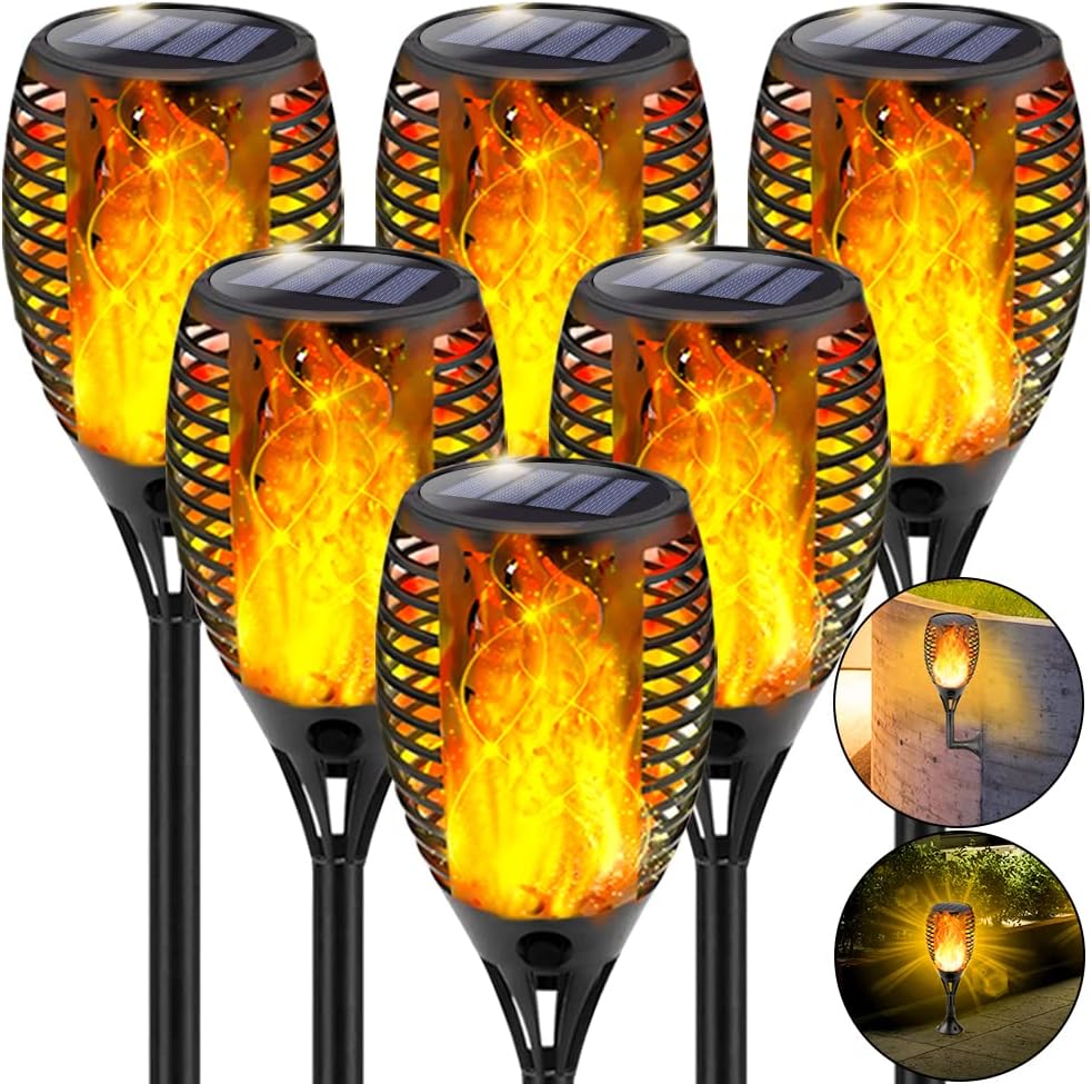 6 Pack Waterproof Solar Torch Lights Q89926