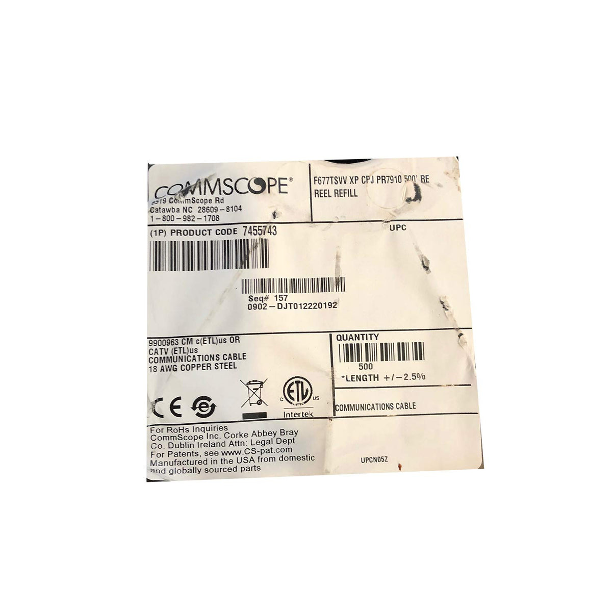 500' RG6 Coaxial Cable Black Pack of 2 M5230