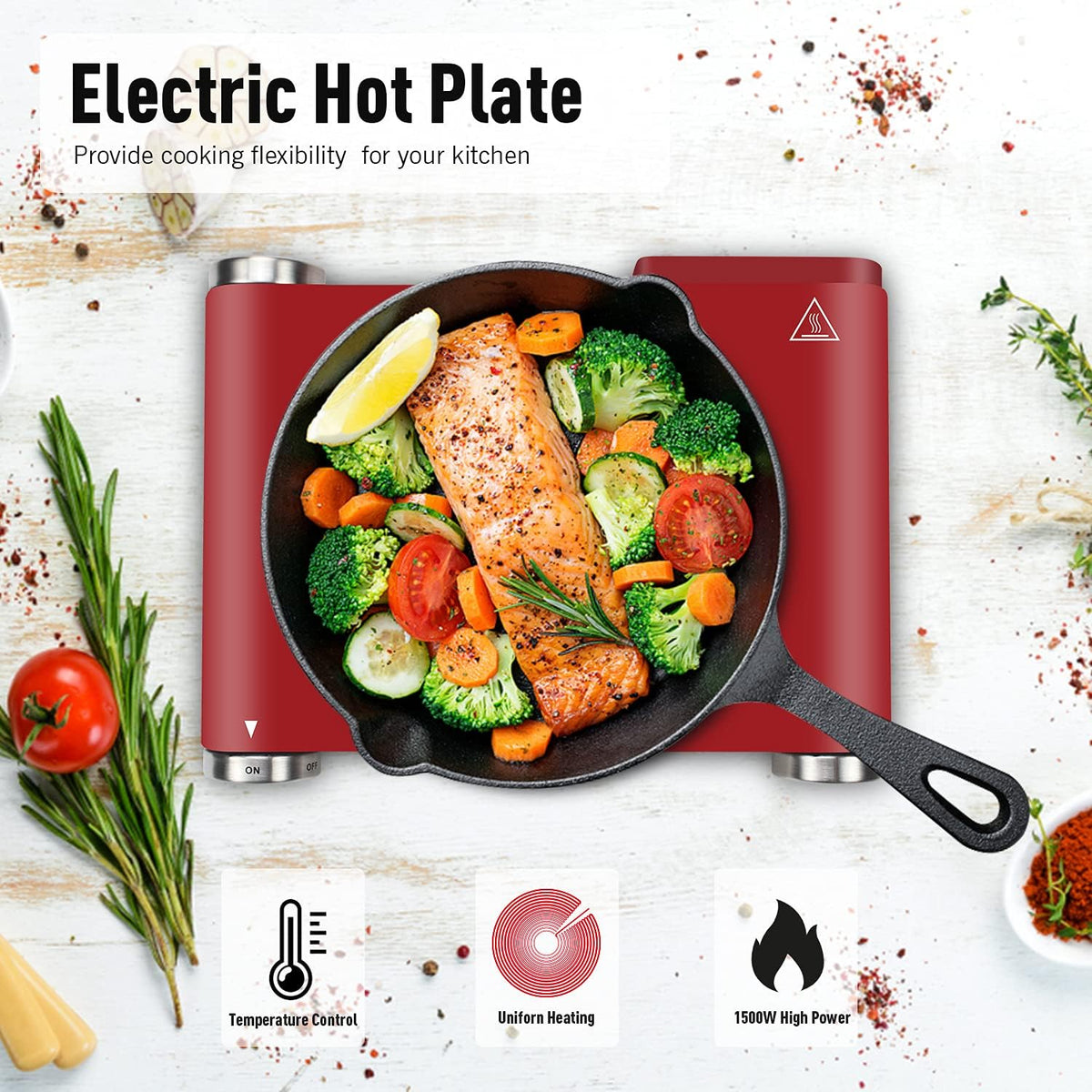 Cast Iron Electric Single Burner Pack of 2 L6666