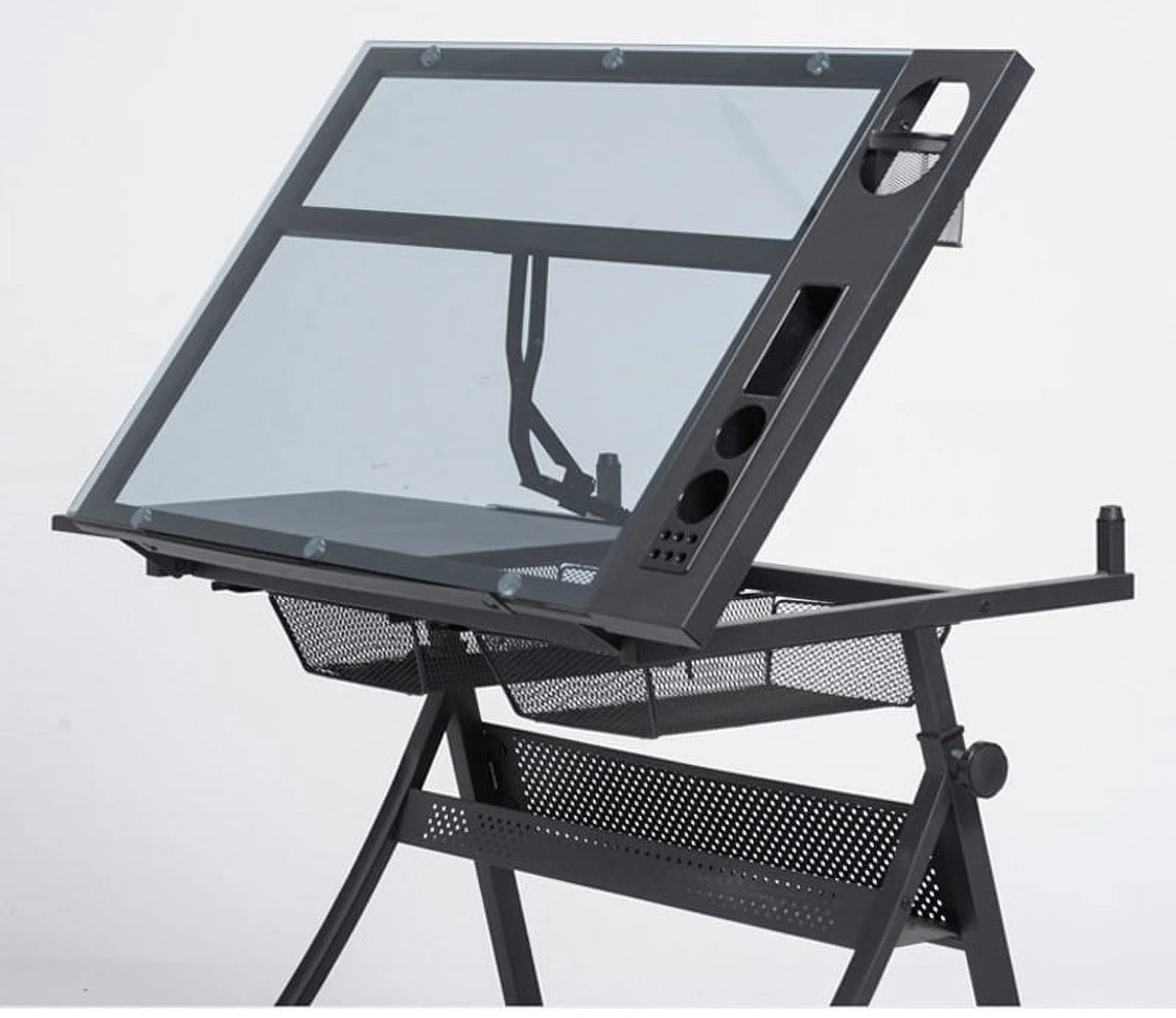 Adjustable Drafting Table Glass Desk Tracing Drawing Work Station N5154