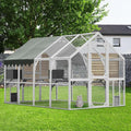 Large Wooden Outdoor Cat Enclosure with Waterproof Cover L347283