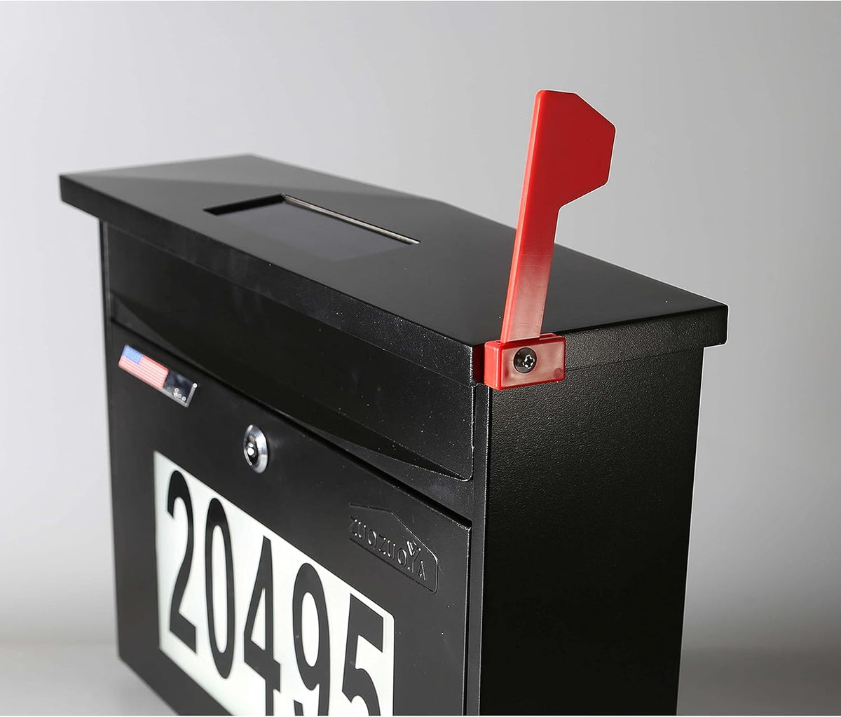 Black Wall Mount Locking Mailbox Z799