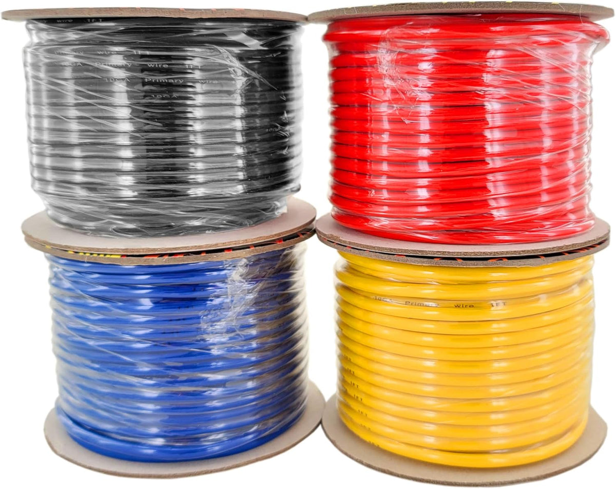 10 Gauge Stranded Copper Clad Aluminum Primary Wire Combo 100 feet Roll N75557
