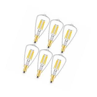 4W Candelabra LED Edison Bulb 45W Equivalent 2700K Warm White 450lm Dimmable E12 Base Clear B6241