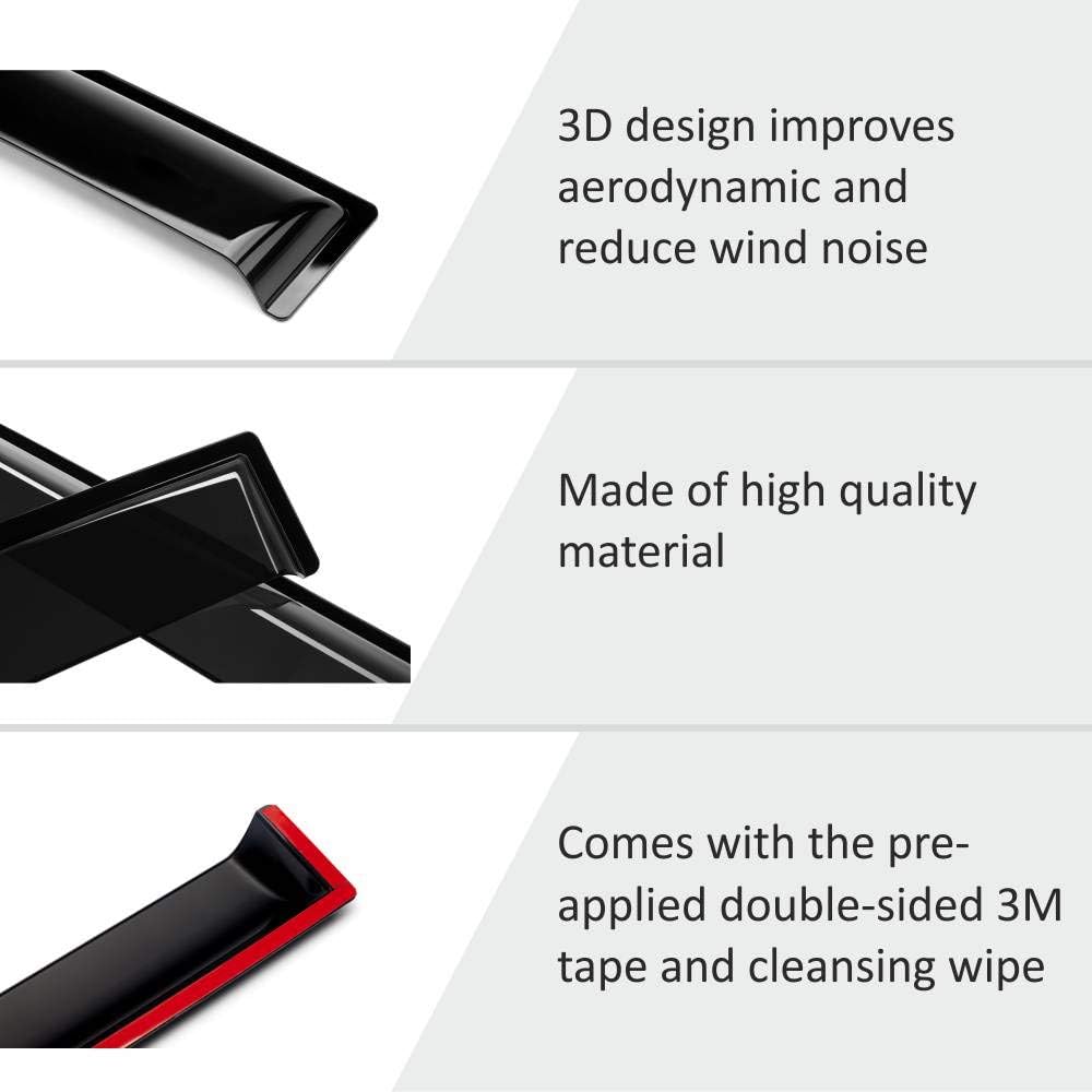 Tape-on Window Deflectors for Trucks Crew Cab 4 Pieces B821731