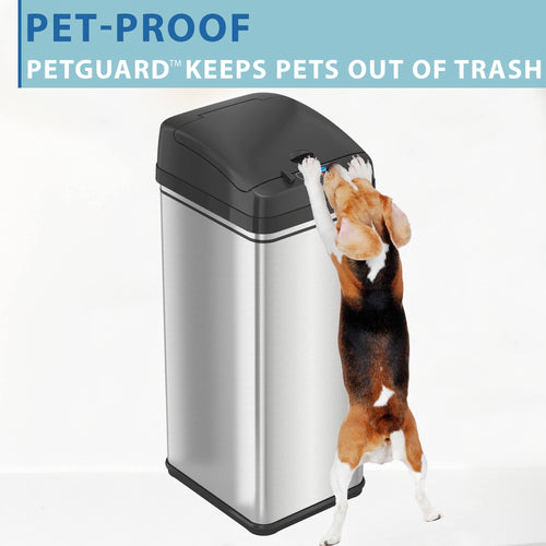 13 Gallon Stainless Steel Sensor Trash Can B220