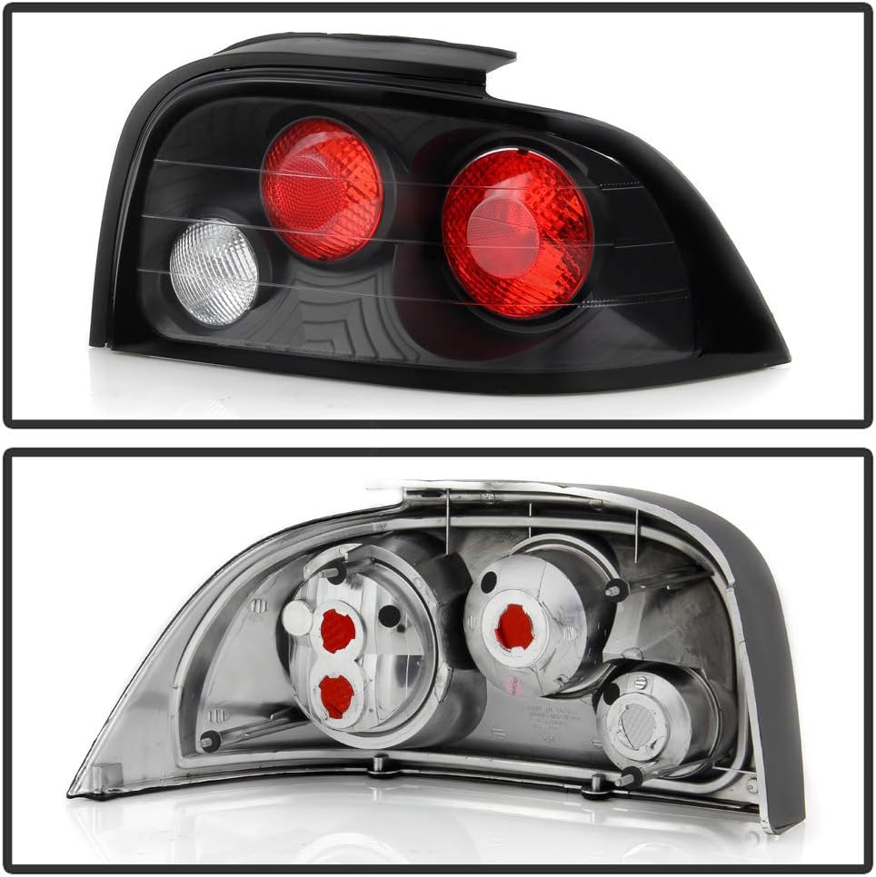 Black Housing Rear Tail Lights Pair Set P136