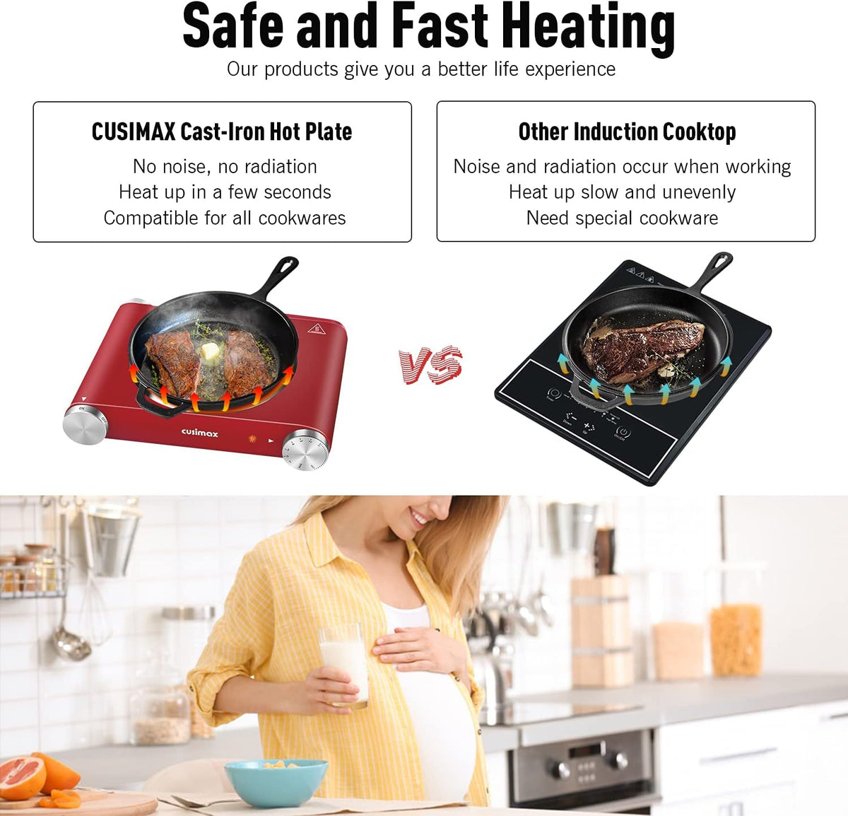 Cast Iron Electric Single Burner Pack of 2 L6666