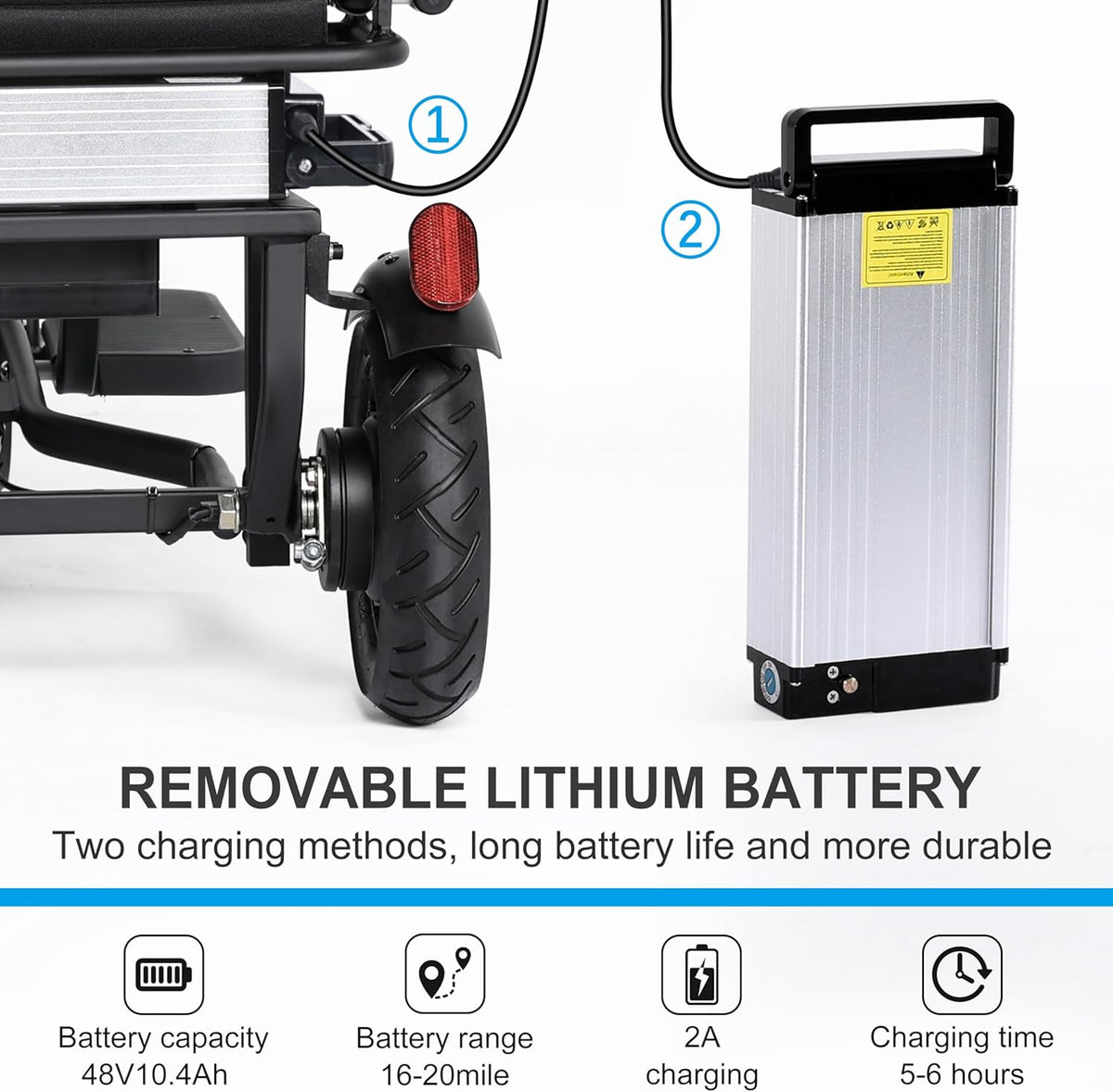 Black 3 Wheel Electric Scooter with Removable Battery Q992240