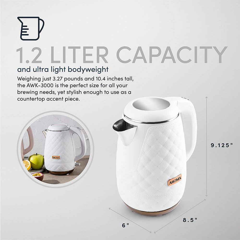 White 1.2L Stainless Steel Electric Water Kettle J498