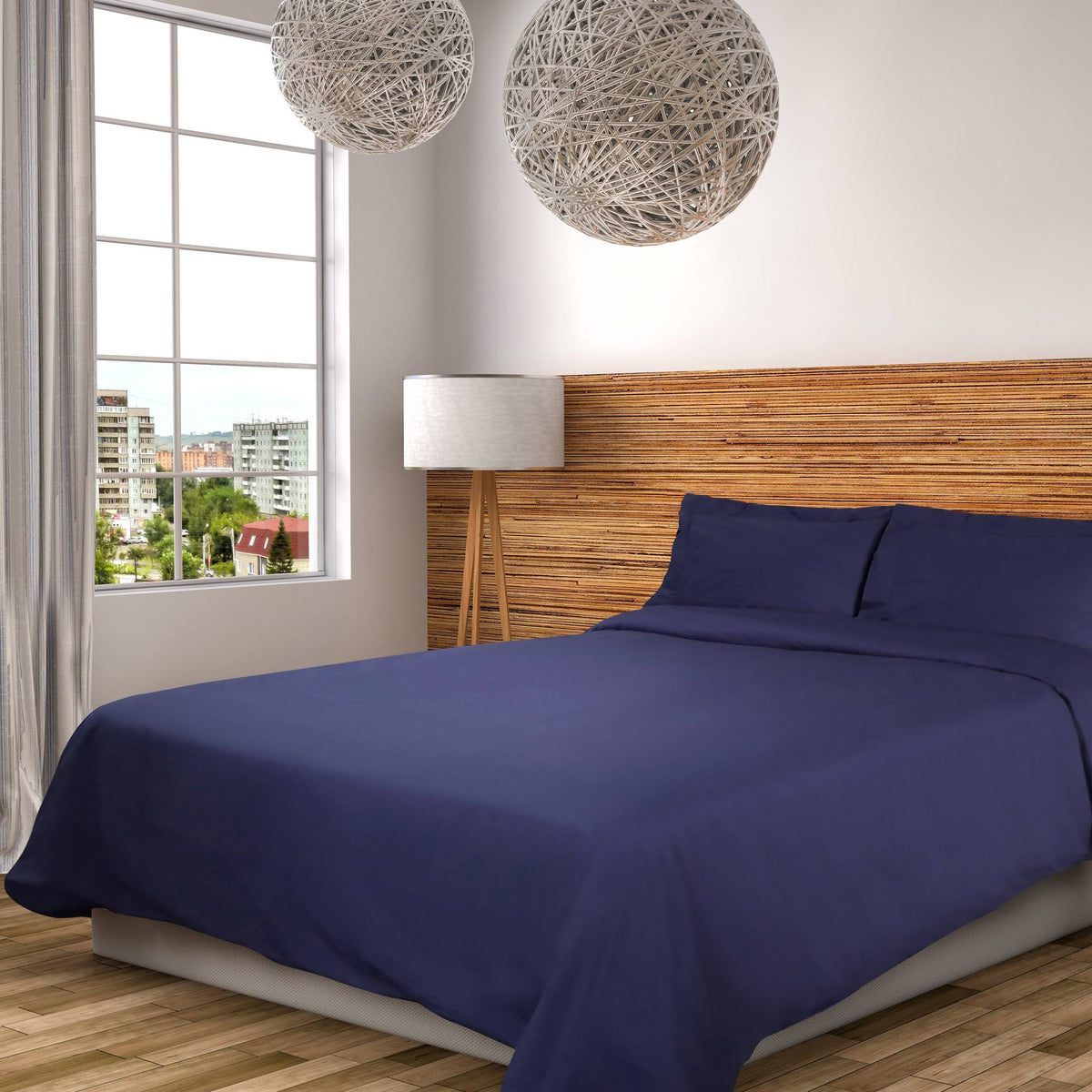 Matte Cotton Percale Duvet Cover Set Full/Queen C68008