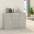 Light Gray Storage Cabinet with Two Doors and Four Draws U56266