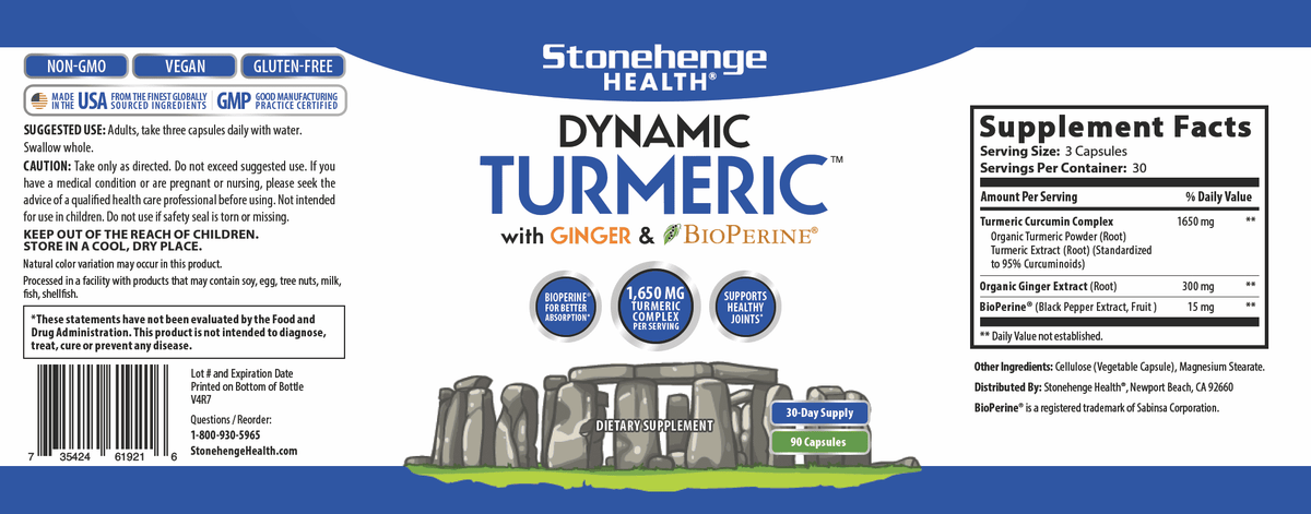 1,650 mg Turmeric Curcumin Ginger 90 Vegetarian Capsules Q17071