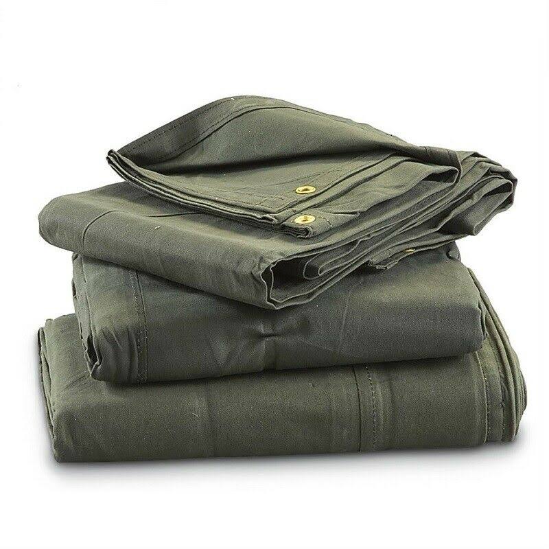 6' x 8' Heavy Duty Green Drab Canvas Tarp 12 oz P956469