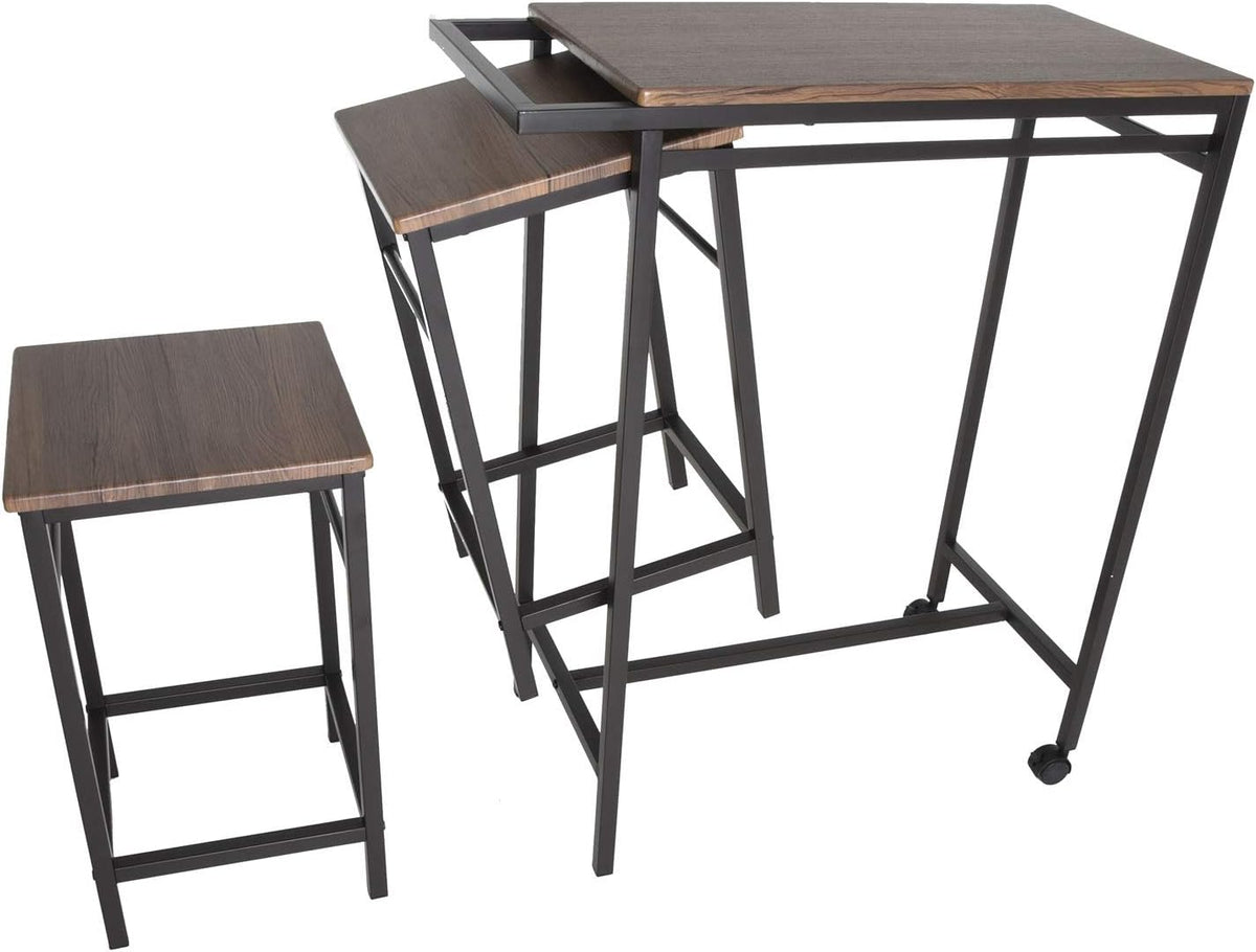 3 Piece Pub Table Set with 2 Stools W6804