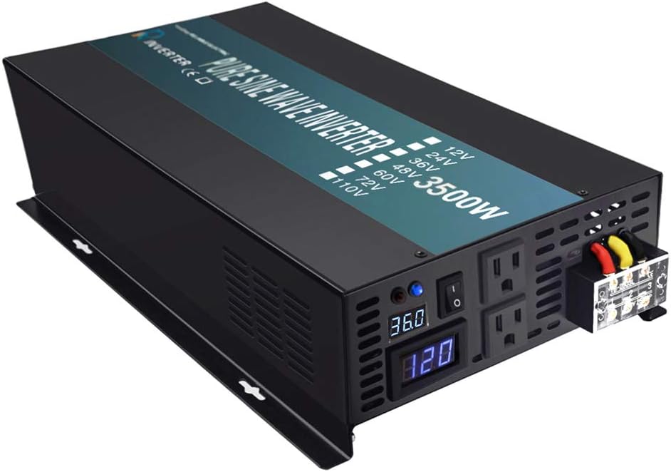 3000 Watt Continuous 6000 Watt Peak 36v Pure Sine Wave Power Inverter with 2 AC Outlets H31949