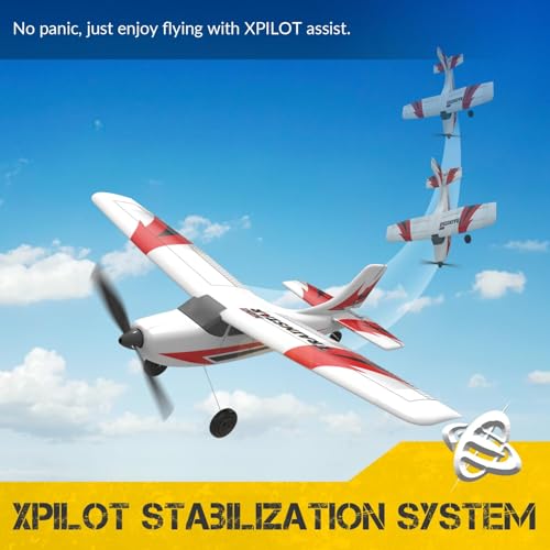 RC Plane Trainer 3CH Remote Control Airplane with Prop Saver, 6-Axis Gyro Stabilizer, 400mm Green V50642