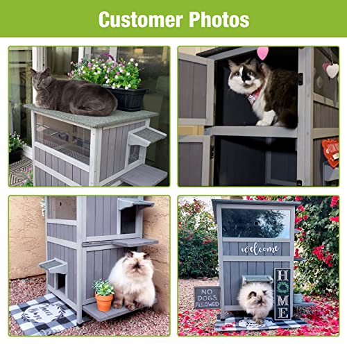 2 Story Weatherproof Cat House J213