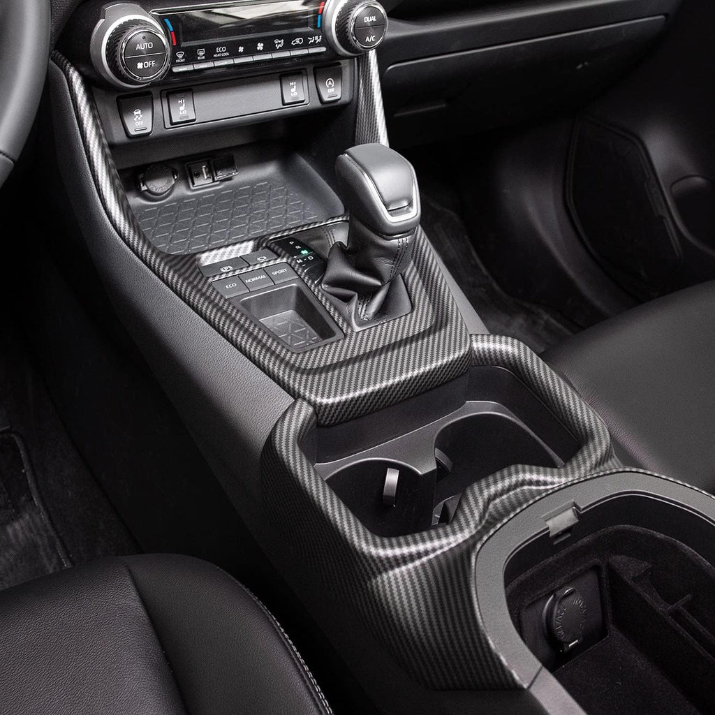 Carbon Fiber Gear Shift Box Panel Trim Cup Holder Cover D9990
