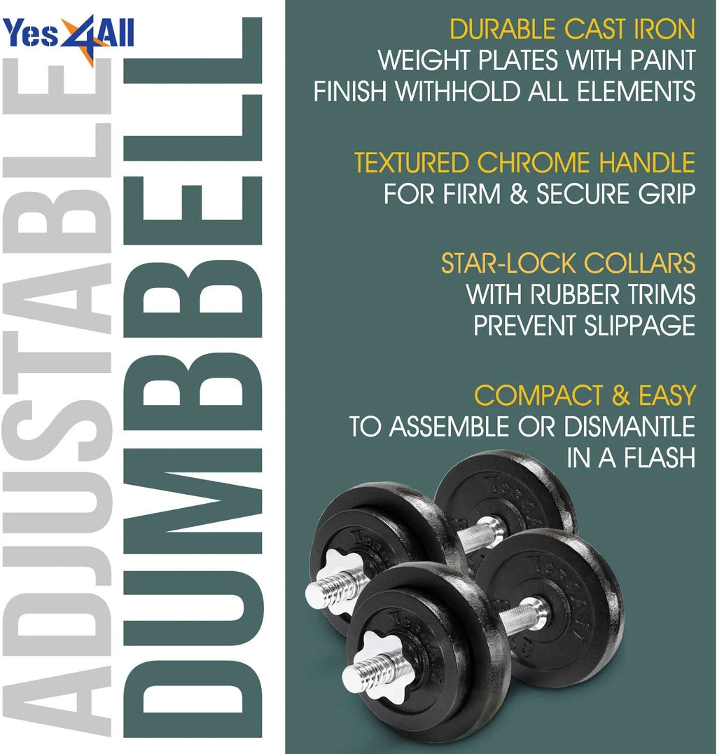 200 lbs Adjustable Cast Iron Dumbbell Set E31587