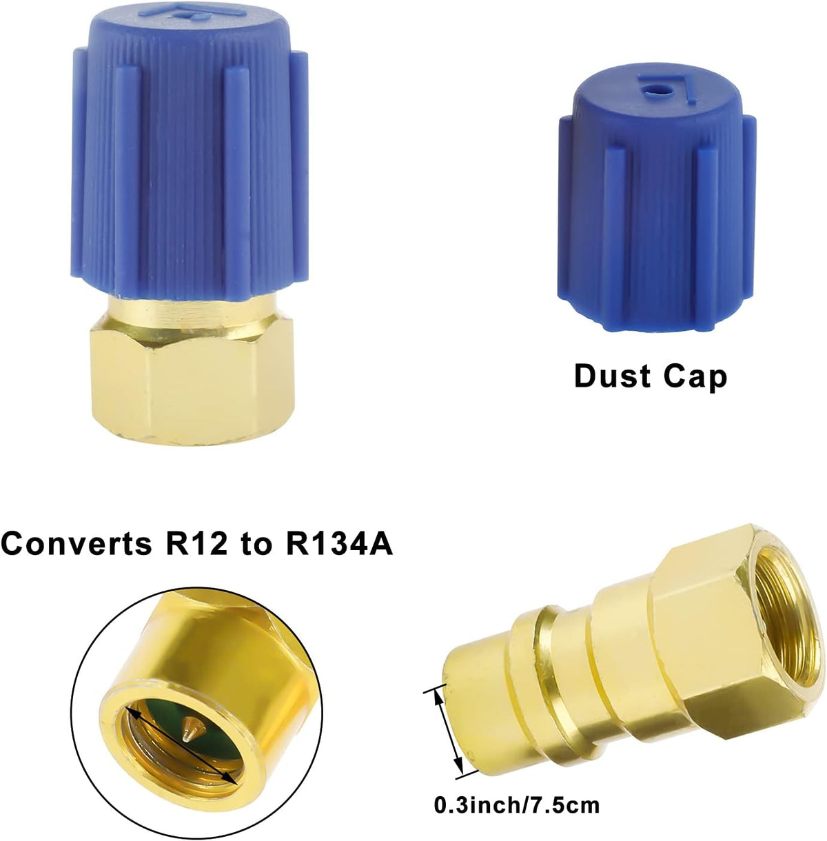 Refrigerant Charging Hose Gauge with 3 Pack Bullet Piercing Tap Valve Kit J4996
