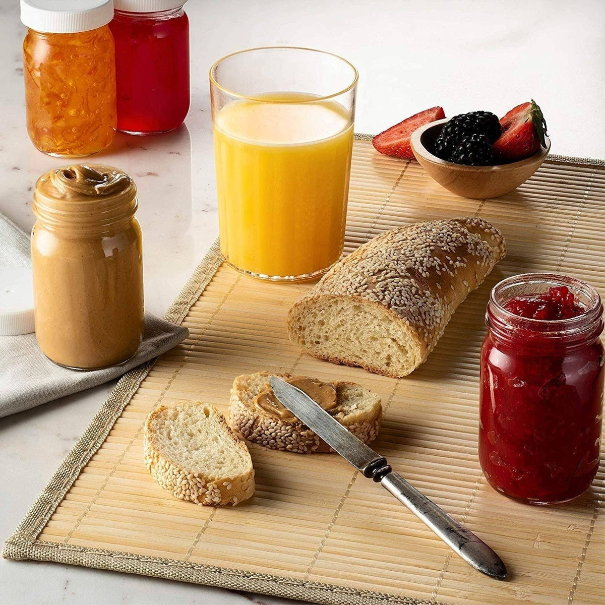 4 Ounce Mini Glass Mason Jars with Plastic Airtight Lid, 24 Pack U4847