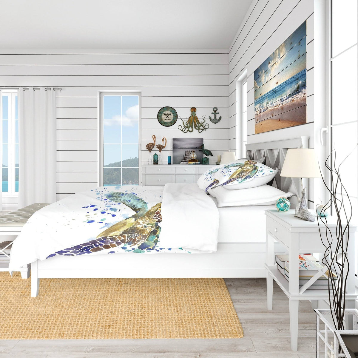 Blue Coastal Duvet Cover Set - Twin M23178