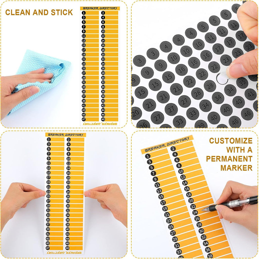 Circuit Breaker Panel Directory Label Sticker 144 Round Stickers Pack of 2 A4926