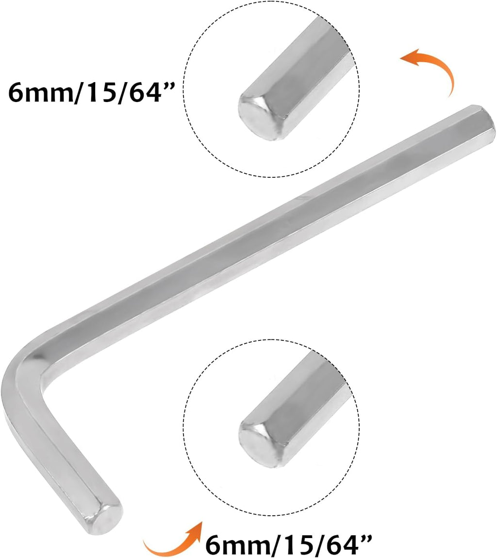 8pcs Hex Key Set Silver 1.5-6 mm L Shape Allen Wrench M764