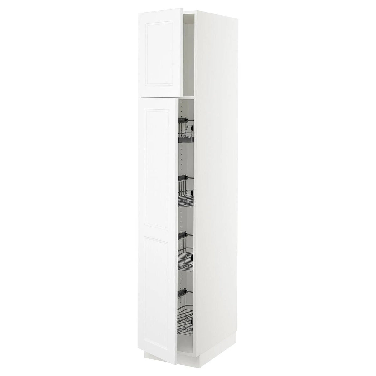 White High Cabinet with Wire Baskets X40295