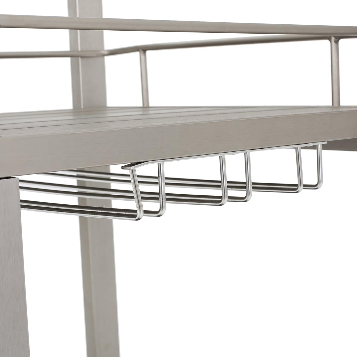 Outdoor Aluminum Bar Cart with Wood Top A600309