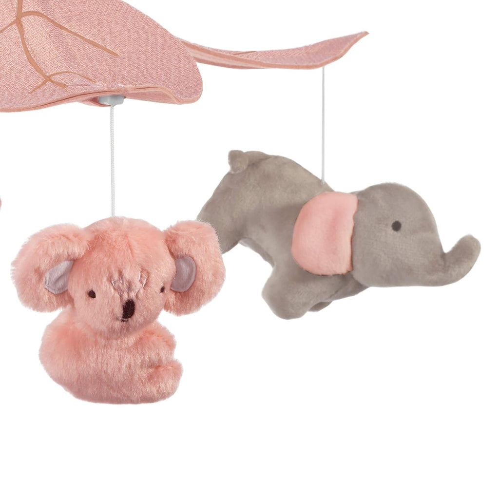 Pink Gray Koala Elephant Musical Baby Crib Mobile Z166358