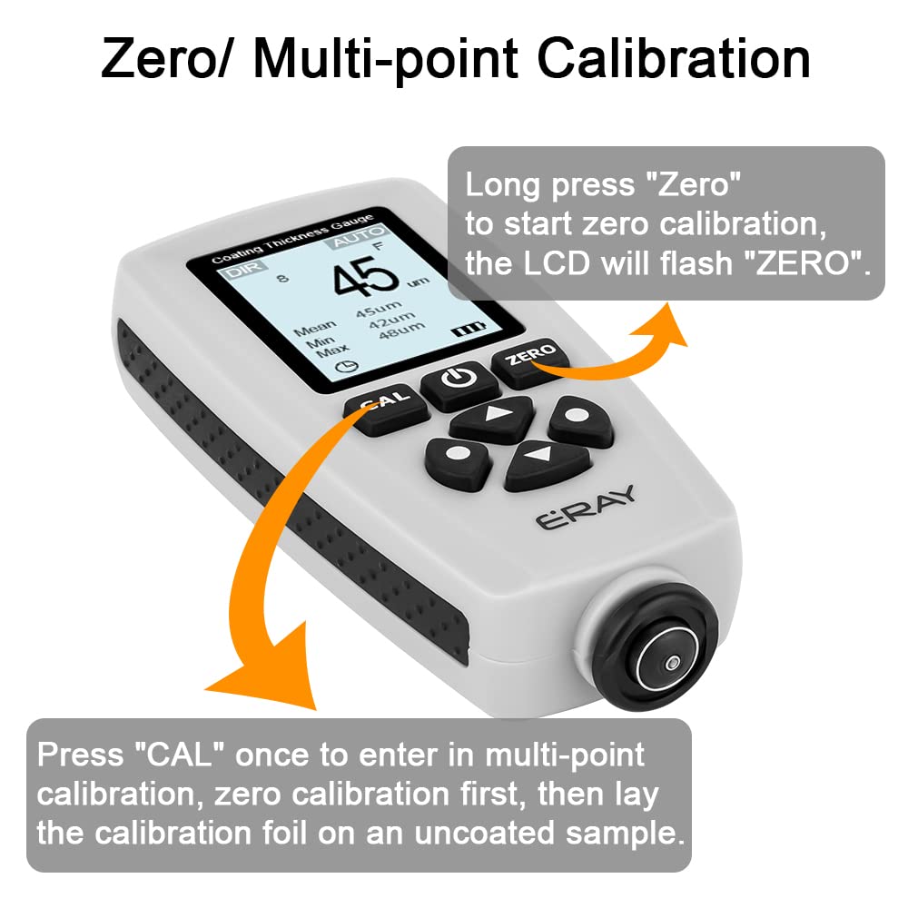 Digital Depth Mil Thickness Meter with Backlight LCD Display S628