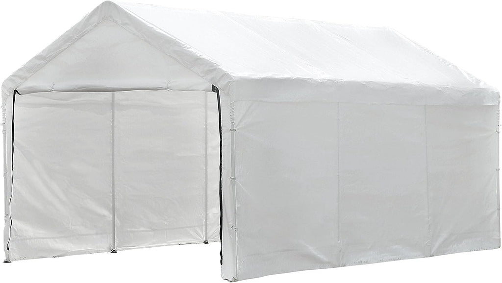 10' x 20' Steel Carport Canopy with Enclosure Kit P31524