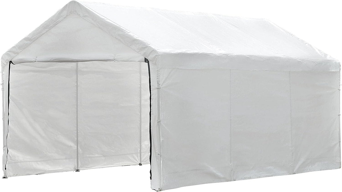10' x 20' Steel Carport Canopy with Enclosure Kit P31524