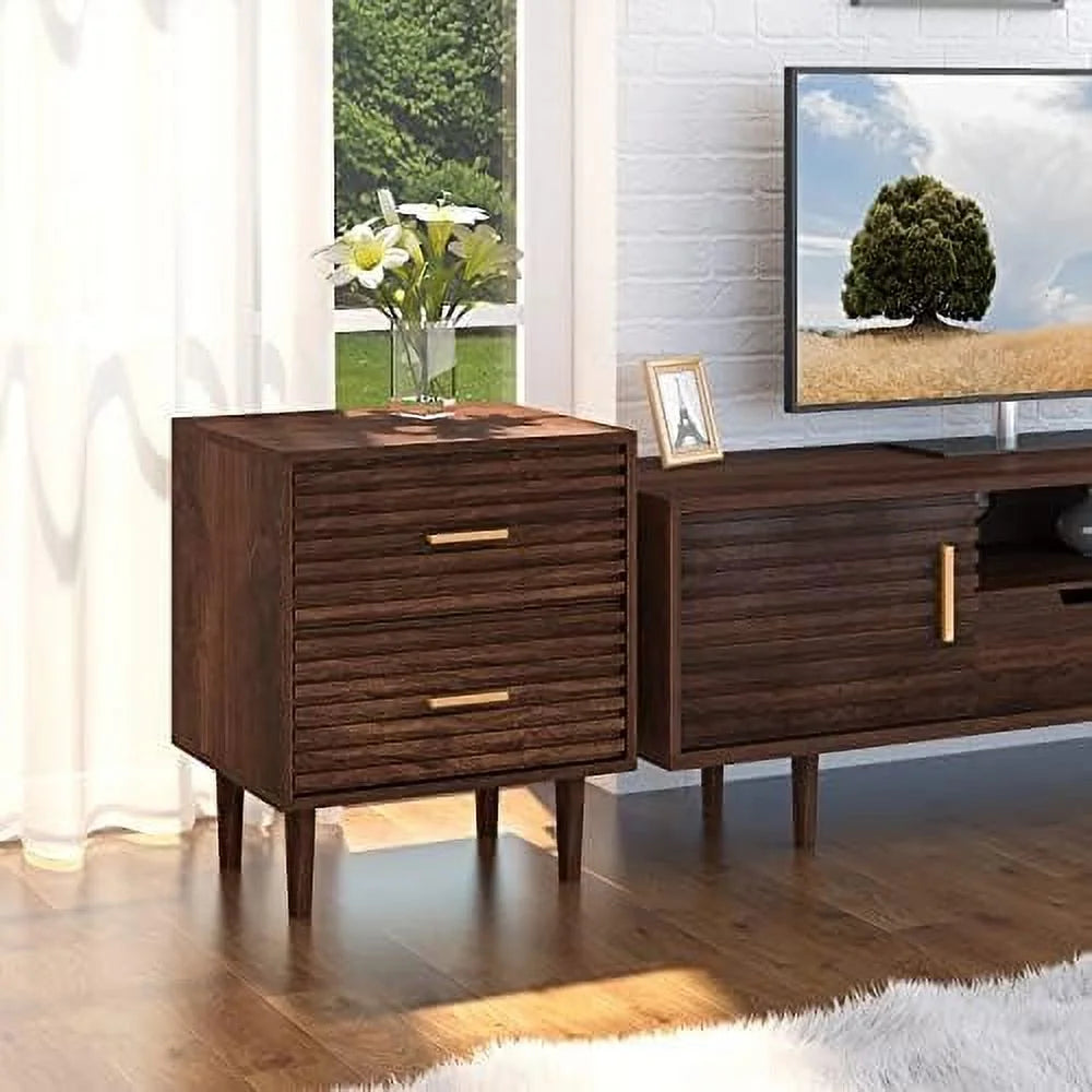 2 Drawer Solid Wood Nightstand Q470