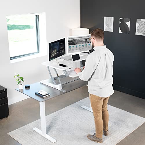 36 inch Electric Height Adjustable Stand Up Desk Converter Black C1496