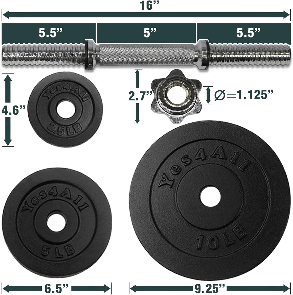 200 lbs Adjustable Cast Iron Dumbbell Set E31587