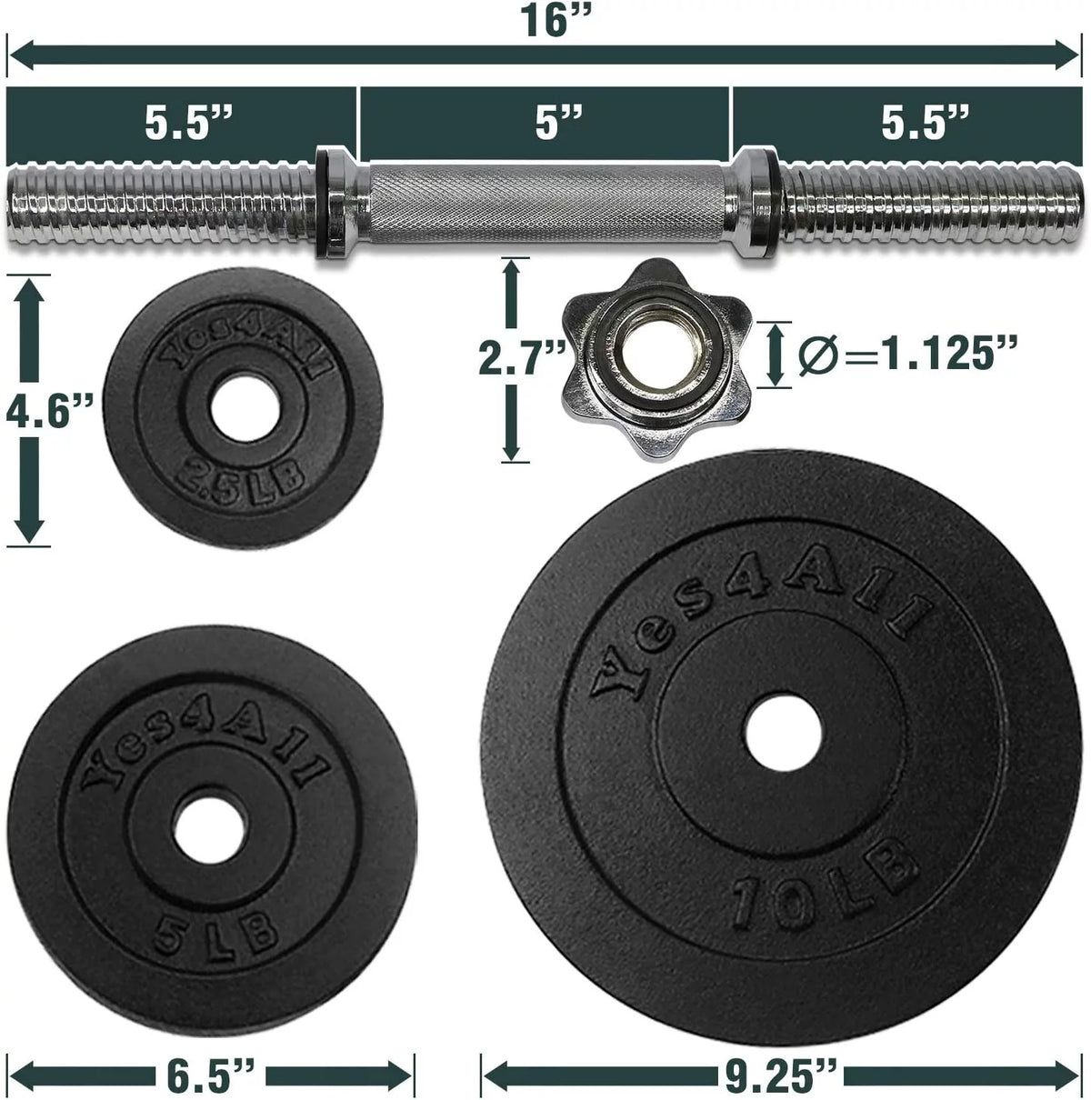 200 lbs Adjustable Cast Iron Dumbbell Set E31587
