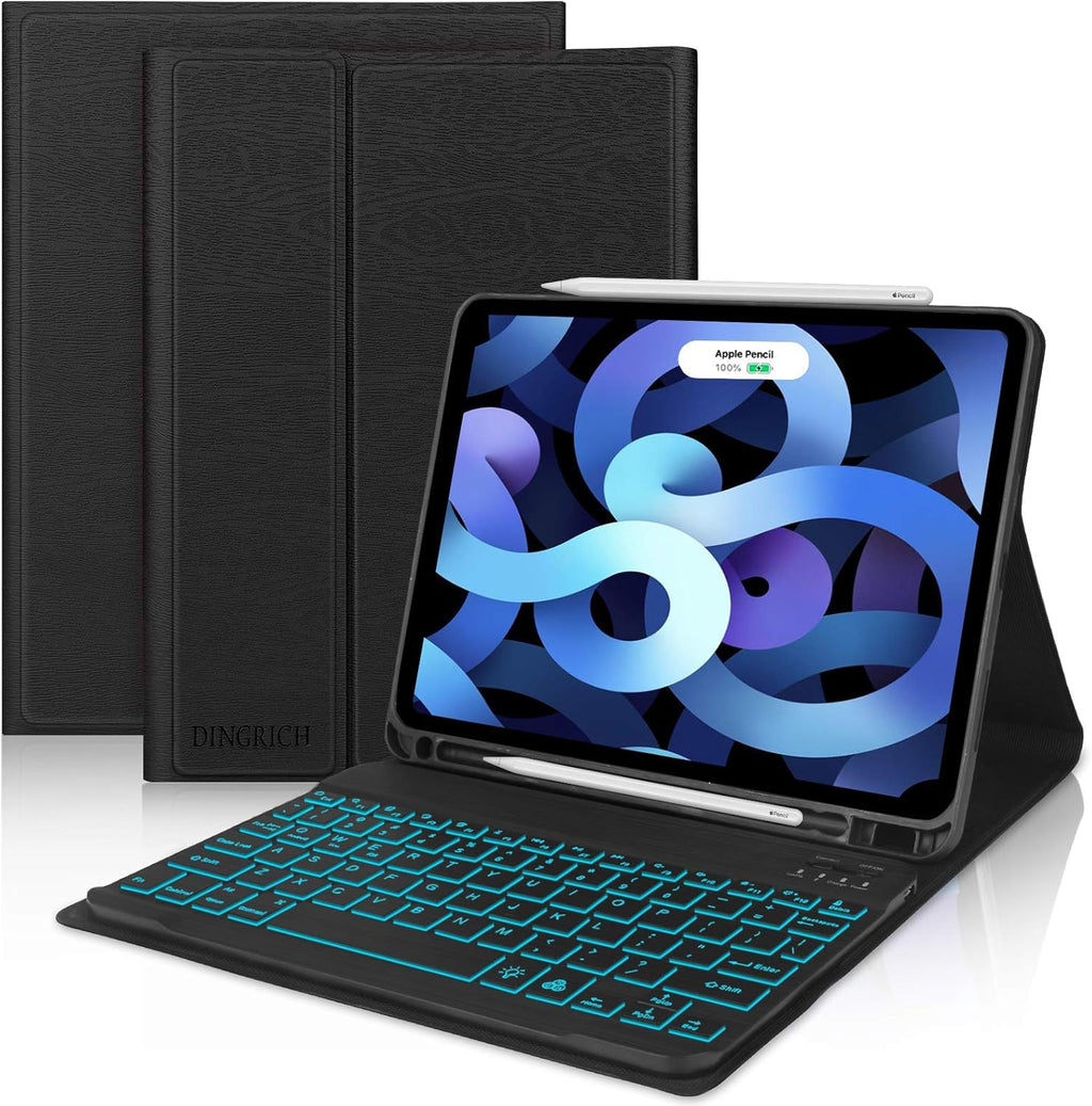 iPad Air 5th Generation Case with Keyboard 10.9 inch Backlit Rotating F2093