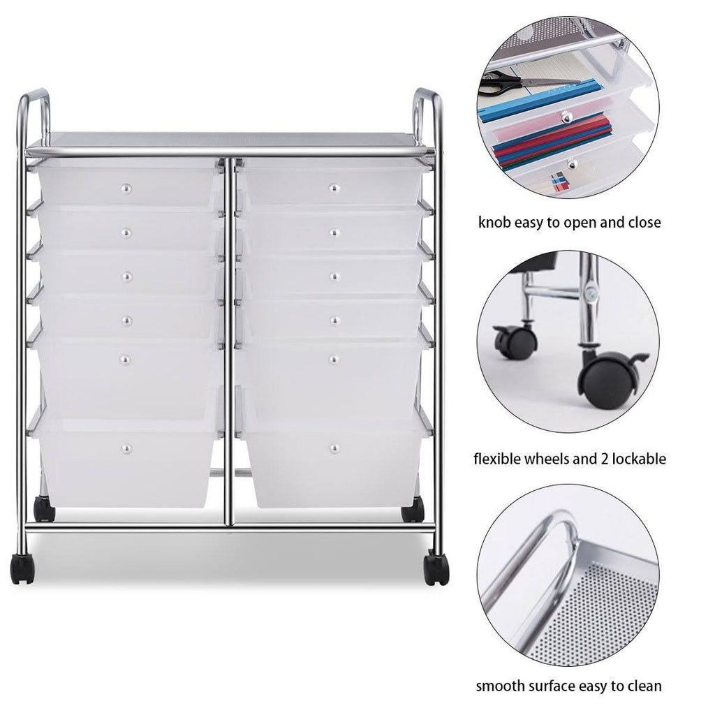 12 Storage Drawer Organizer Rolling Cart F9692